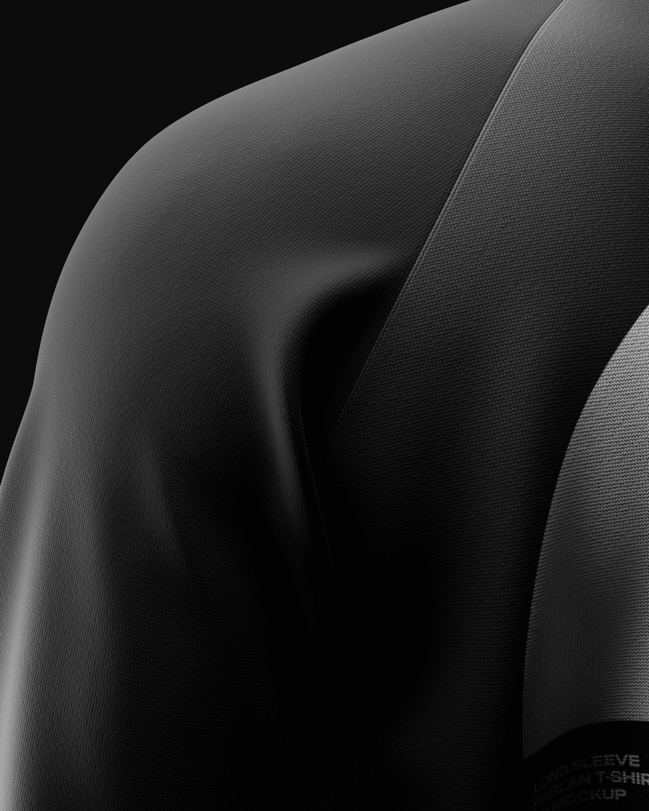 3D Long Sleeve Raglan T-Shirt Mockup