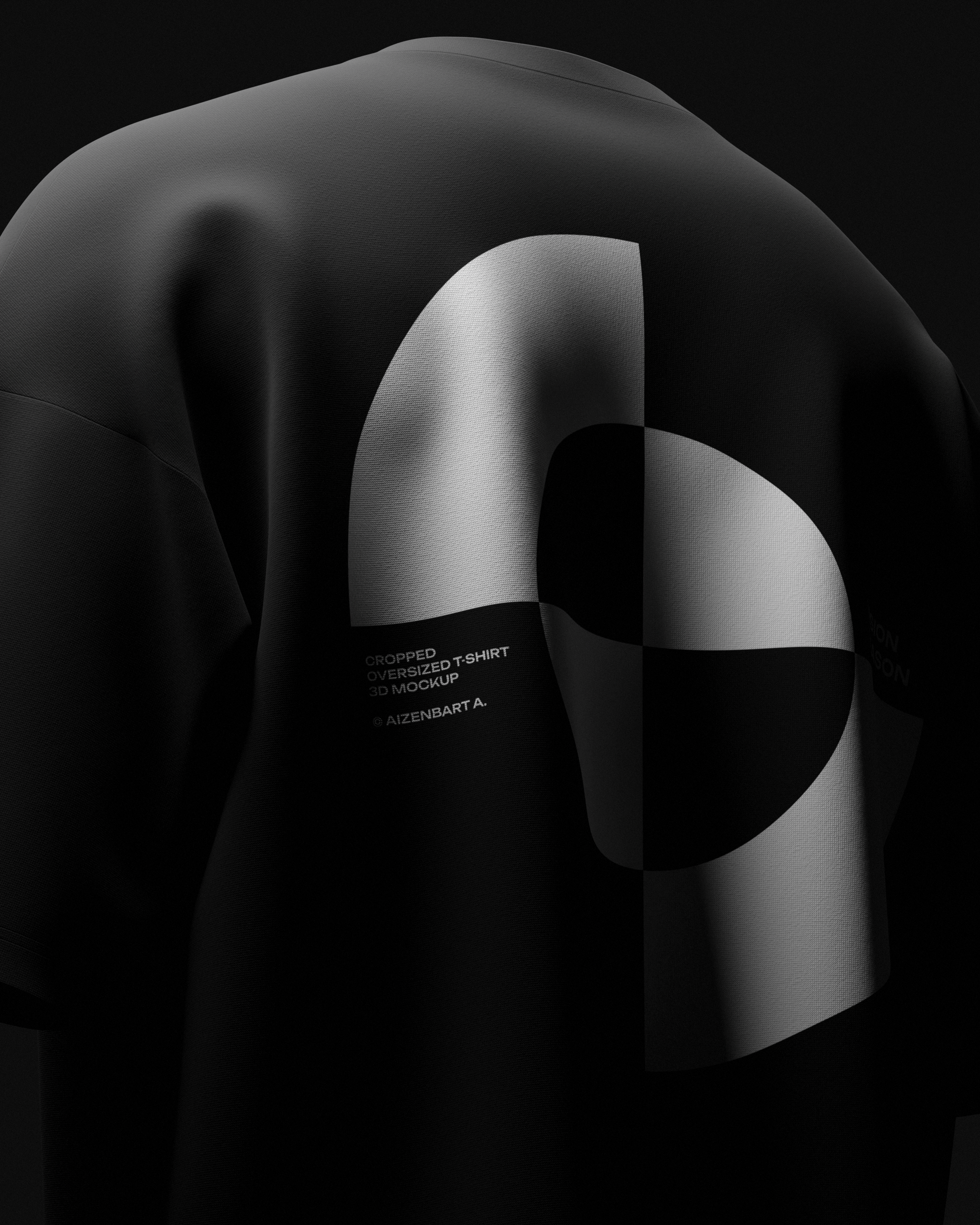 3D Cropped Oversized T-Shirt Mockup