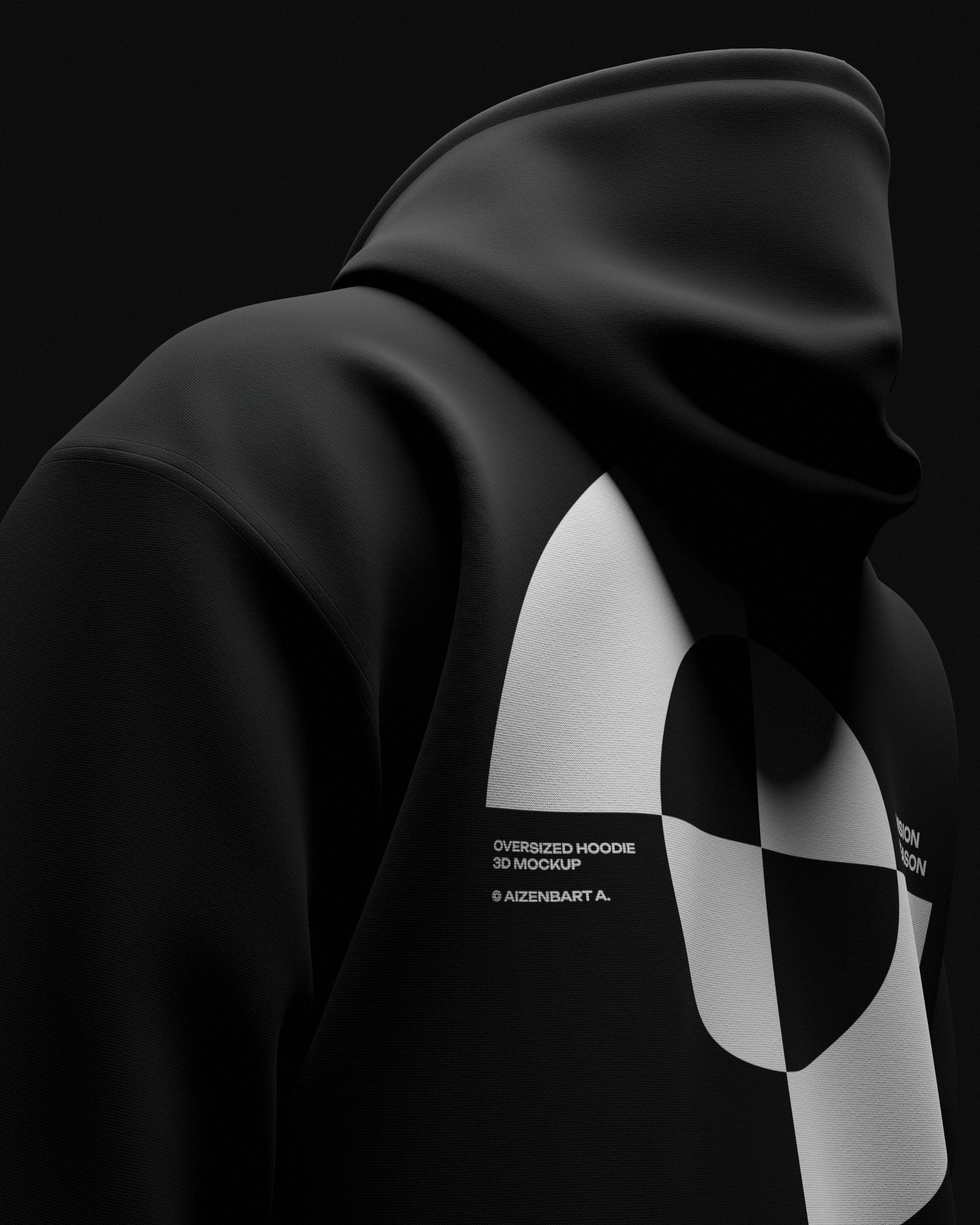 3D Oversized Hoodie Mockup