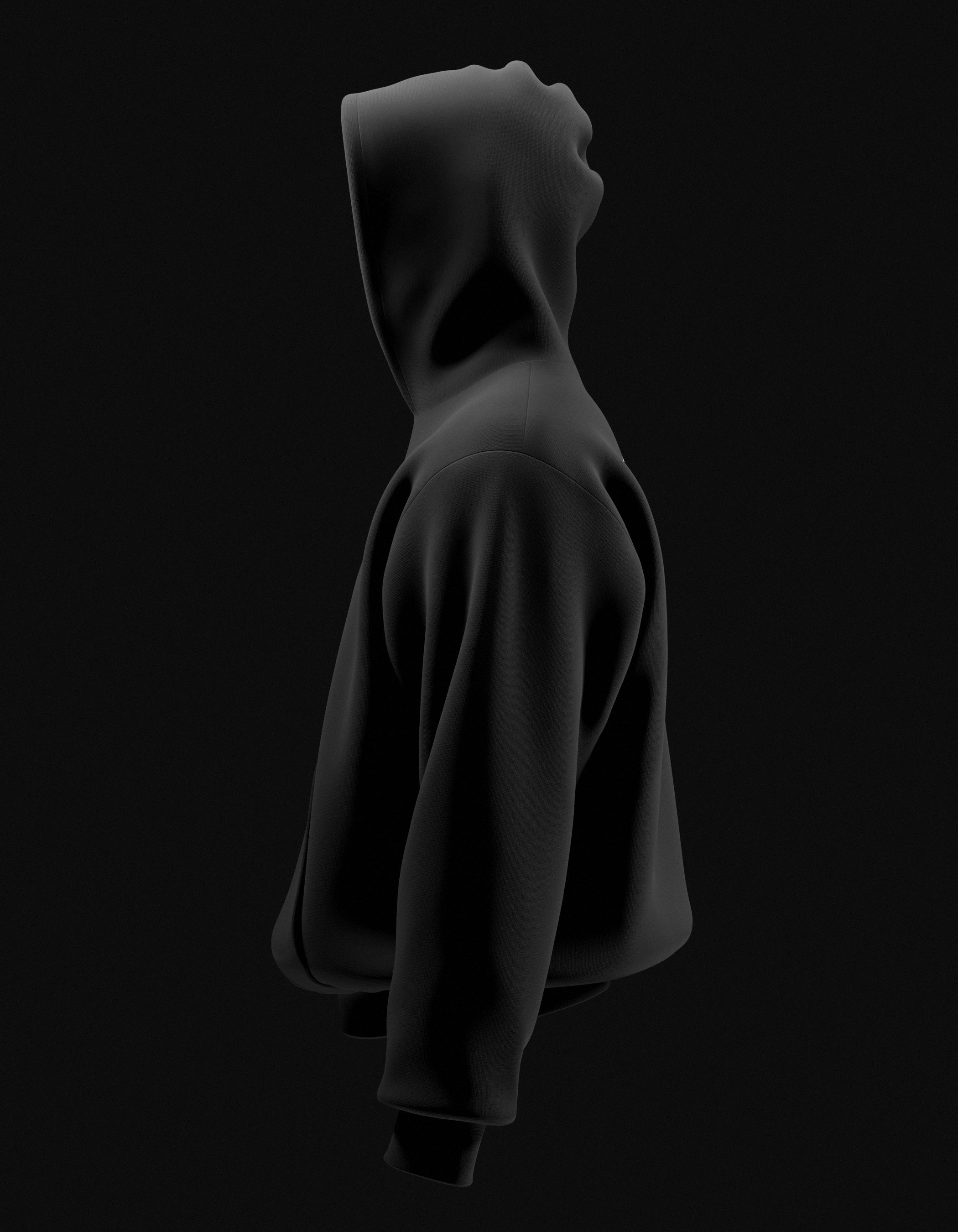 3D Oversized Boxy Hoodie Mockup