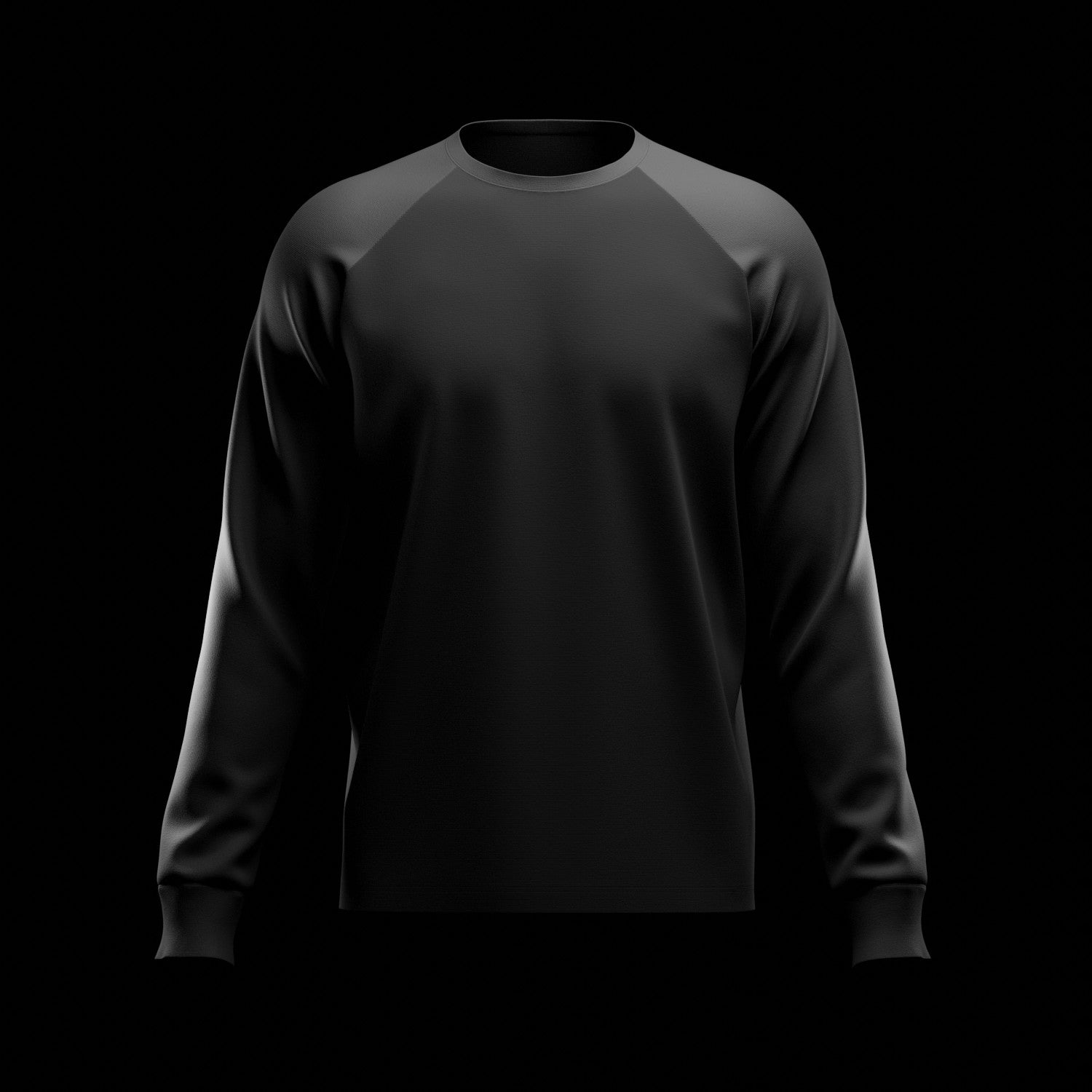 3D Long Sleeve Raglan T-Shirt Mockup