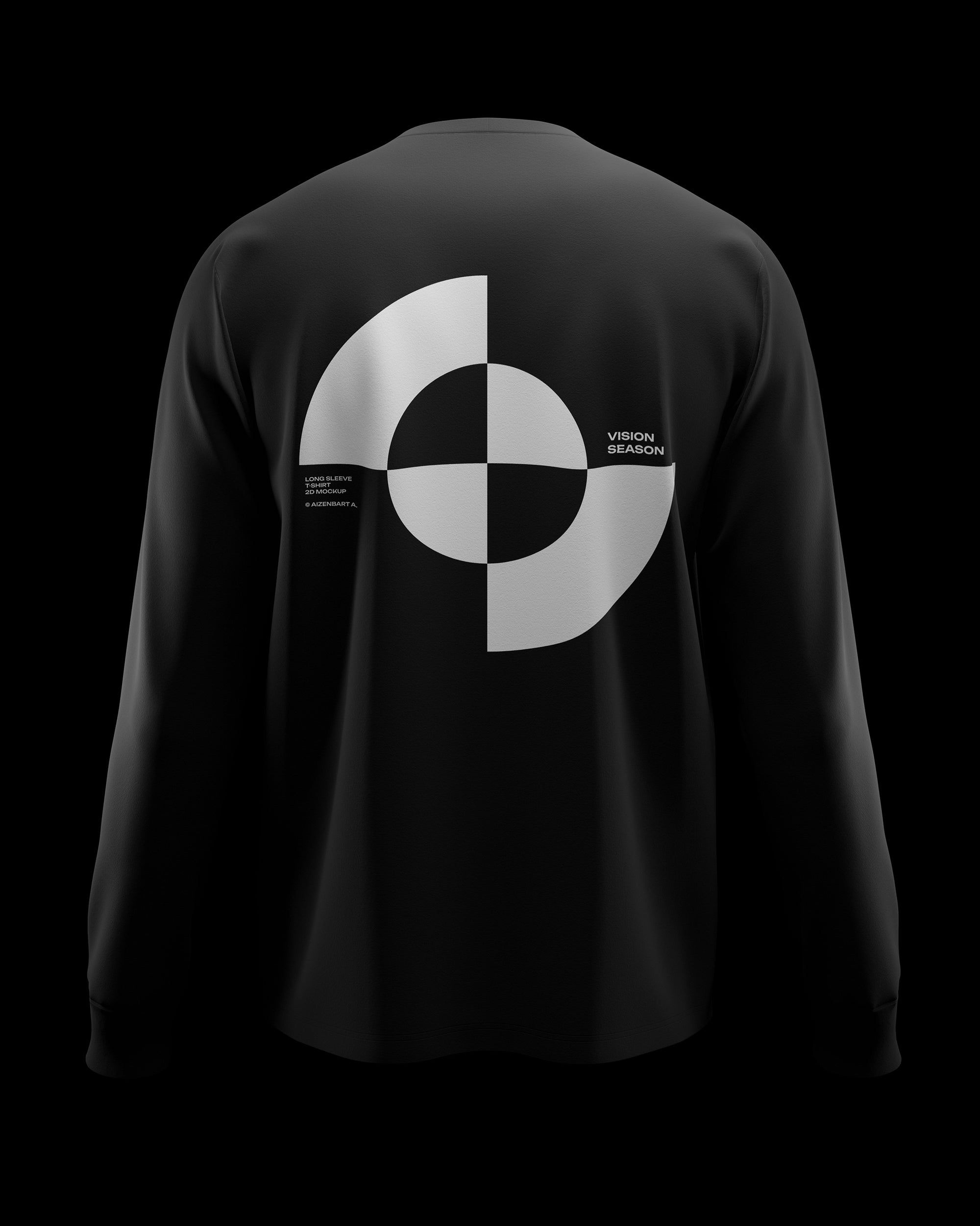 2D Long Sleeve T-Shirt Mockup