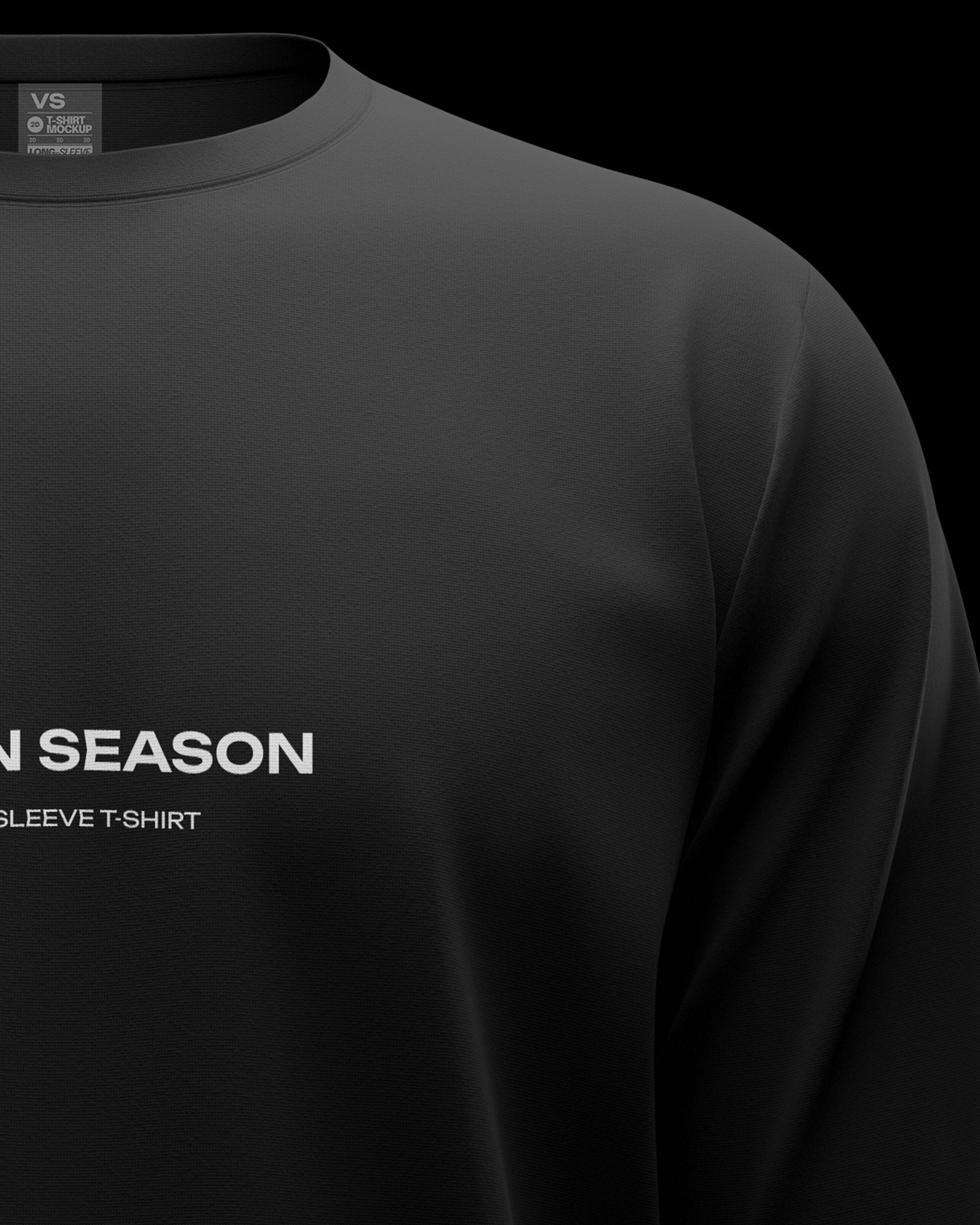 2D Long Sleeve T-Shirt Mockup